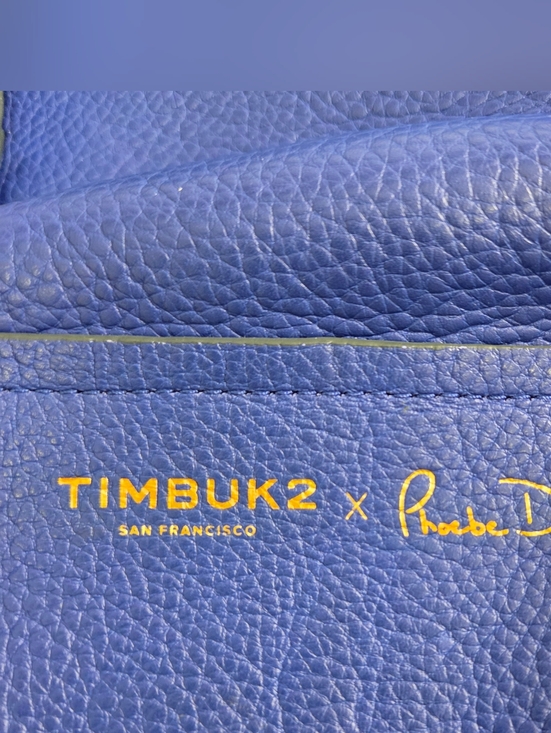 Timbuk2 X Phoebe Dahl Blue Leather Convertible Jet Set Backpack main image 12